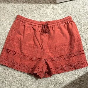 Burnt Orange eyelet shorts